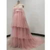 Robe de prise de vue en tulle violet / pli