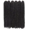 Human Hair Bulks Straight Goddess Faux Locs Crochet Braiding Hair Extensions 18 Inch Synthetic Ombre Soft Dreads Dreadlocks Hair for Black Women 230904