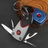 أداة Mini Multi Knife Tool EDC قاطع حلقة مفاتيح محمول مع فتاحة زجاجة المسمار ومصباح LED