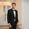 Heren Suits Blazers Fashion Shiny Pargin For Men Slim Fit 2 -delige broek Set Bruidegoms Wedding Sjawl Lapel Tuxedos Blazer Terno Masculino Completo 230904