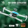 S138 Foldable Drone With Auto-Avoid Obstacles HD Camera Brushless Motor Live Video Gravity Sensor, Gesture Control, Optical Flow Positioning, Headless Mode-White