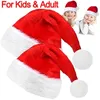 Рождественские украшения, шапки, утепленная плюшевая шапка для взрослых и детей для дома, рождественские подарки Санта-Клауса, теплая зима 230905