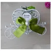 Present Wrap Heart-Shaped Metal White Carriage Candy Chocolate Box Girls Princesses Birthday Party Sweets Wedding Favors Decoration XM DH7HY