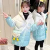 Down Coat Girls Kids Down Coat Jacket Overcoat Cotton Fashion Plus Thicken Winter Warm Sports Children's Clothing R230905