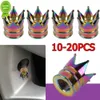 New 10-20PCS Crown Styling Tire Valve Caps Aluminum Car Motorcycle Bicycle Wheel Tyre Hub Caps Tire Valve Stem Cover Decor