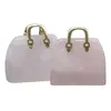 2 piezas bolsa de cristal decoración de joyería bolso forma colgante piedra bolso decoración DIY collar pulsera varias decoraciones