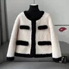 Piel para mujer Faux Cordero Lana Invierno Elegante Abrigo Mujer Chica Ovejas Shearling Chaqueta corta cálida JT3317 230904