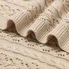生まれた少年のために編み物を包む毛布は生まれた少年のためにニット編み編みの男の子スワドルラップブランケットスーパーソフト幼児幼児幼児寝具キルト100*80cm 230905