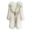 Womens Fur Faux Winter Fur Imitation Coat Womens Long Warm Raccoon Stor storlek Leisure Windbreaker 230904