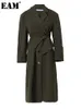 Trench Coats Womens Eam Femmes Green foncé Green Big Taille Abèle Lot Lot Free Fit Breaker Fashion Spring Automne 1DE27950 230904