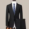 Mens Suits Blazers Boutique S5XL Blazer Pants Fashion Business Solid Color Gentleman Slim Italian Style Casual Wedding Work Hosting 2 -Piece Set 230904