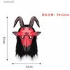 Party Masks Horror Halloween maska ​​demon antylopa lateksowa maska ​​anonimowa maska ​​cosplay rekwizyty halloween impreza masy masy t230905