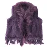 Womens Fur Faux High Quality Retailwholesale Raccoon Dog Collar Trim Women Sticked Natural Rabbit Vest Giletwaistcoat 230904