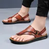 Sandaler Casual Flip-Flops Men Summer Anti-SKID utomhus med dual-användning Ultra-fina plywood tofflor och för män