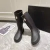 Varumärkesdesigner Square Toe Women's Rain Boots Black High Quality Thick Sole Ankle Boots Women's Rubber Boots G220720