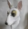 Parti Maskeleri Boğa Terrier Maskesi - Cadılar Bayramı Kostümü Lateks Hayvan Köpek Maskesi T230905