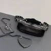 Le Cagole Umhängetasche Designer Motorradtasche Half Moon Tote Damen Mode Umhängetasche Mini Klein Silber Schwarz Arena Leder Xs Handtasche Luxus Vintage Geldbörse