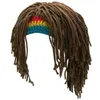 Beanie/Skull Caps Rasta Wig Beanie Caps For Men Handmade Crochet Winter Warm Hat Gorros Halloween Holiday Birthday Gifts Funny Party Balaclava 230905