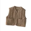 Gilet Automne Enfants Gilet Enfants Filles Solide Impression Veste Hiver Bébé Garçons Chaud Vêtements D'extérieur Coupe-Vent Manteaux Tenues 230904