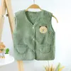 Down Coat New Fleece Vest Kids Waistcoat Girls Double Sided Waistcoat Baby Warm Winter Autumn Sleeveless Jacket Children Vest Coat R230905