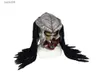 Máscaras de fiesta Película Alien vs. Máscara de depredador Máscaras de monstruos horribles Accesorios de cosplay de Halloween Tamaño promedio para adultos T230905