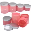 Storage Bottles Plastic Jar Pink Refillable Bottle Silver Lid 100G 150G 200G 250G Portable Empty Packaging Pots Containers For Cosmetics