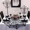 Décoration de fête Halloween Bat Black Spider Web Dentelle Nappe Cheminée Rideau Chemin de Table pour Halloween Party Décoration Horreur Maison Props x0905