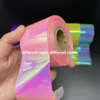 Klistermärken dekaler 4cm*100m aurora cellofan naglar glas papper regnbåge folier nagel trend design isbit koreansk manikyr diy naglar dekoration 230905