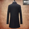 Women's Wool Blends Casual Men's Autumn Winter 47%Wool Blends Coats Black Color Windbreaker Mid-Long Top Thick Warm Jacket Overcoat Outerwear Trench HKD230904