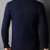 Erkek Sweaters Uzun Kollu Erkekler Kazak Şık Rahat İş Yumuşak Örme Yuvarlak Boyun Slim Fit Anti-Güz Anti-Shrink Kış için