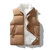 Men's Vests Winter Vests Men Fleece Warm Sleeveless Jacket Casual Mens Solid Waistcoat Thick Fashion Stand Collar Zipper Vest Outwear 230904