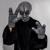 Maski imprezowe 51 Obszar UFO Obce Maska Rękawiczki Cosplay Organizm pozaziemski Monster Skull Lateks Helmet Hands Halloween Costume Props T230907