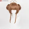 Cosplay Wigs Anime Card Captors Sakura Cosplay Costume Wigs Sakura Kinomoto Wig Heat Resistant Synthetic Hair Halloween Party Wigs Wig Cap 230904