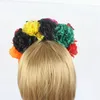 Other Event Party Supplies Simulation Flower Mexican Head Buckle Halloween Party Headband Red Purple Orange Blue Peony Flower Butterfly Headdress Decor 230905