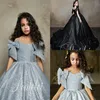 Pentelei 2019 Ball Gown Flower Girl Dreess Wedding Squined The Should Bow Sweep Train Girls Pageant Dreess Custom Mad257s