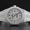 Zegarek zegarowy Diamentowy zegarek Hip Hop Diamond Watch Round Cut All Diake Dostosuj VVS1 Ręcznie robione diamentowe zegarek do męskiej diamentowej Watch304y