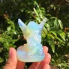 Oggetti decorativi Figurine intagliate a mano in opalite bianca Figurine di angeli Guaritrici Pietre decorative Regali di Natale creativi per bambini 230904