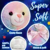 Plush dockor Glowguard Mainan Lembut Katun Bercahaya Bantal Lucu Lempar Kelinci Lampu ledde Musik Pelangi Boneka Hewan Hadiah untuk Anak Perempuan 230905