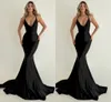 Elegant Black Mermaid Evening Dresses Halter Neck Floor Length Formal Evening Party Dress Prom Birthday Pageant Celebrity Special Occasion Gowns Custom Made