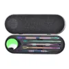 Rainbow Silver Wax Dab Tool Kit Aluminium Box Verpackung 5 Arten Edelstahl Dabber Tools für Wachse Trockenkräuter Vaporizer Tabak Banger Nägel