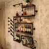Conjunto artístico de rack de vinho, prateleiras montadas na parede para produtos vidreiros, organizador criativo de garrafas para armazenamento, decoração de casa, 275p