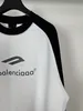 T-shirt di marca minimalista casual alla moda con ricamo colorato stampato con lettera Bale di moda 2023ss