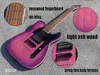 7 String Elektro Gitar Katı Kül Vücut Akçaağaç Boyun Birleştirilmiş Kafa Üstünde Aynı Vücut Rengi Işık Mor Patlama Dize Vücut Ferrules Rosewood Klavye Yok