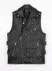 Men's Leather Faux Mauroicardi Autumn Black Motorcycle Pu Vest Men Zipper Pockets Plus Size Biker Sleeveless Jacket 4xl 5xl 230904