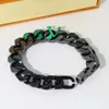 Colliers à chaîne épaisse de style Hip Hop robustes pour hommes Matériel en émail couleur argent Liens effet argile moulés à la main Bracelet en laque noire/noire Nuages Ensembles de bijoux LVS17 -03