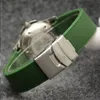 Estilos de vento automático Mecânico 4 Relógios de luxo Moldura Verde Dial Case Watch Automatic Strap Borracha Mens Relógios Cerâmicos Relógios de Pulso Relógio Duvb