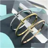 Bangle Bracelet Designer Luxury Charm Letter t Bracelets Jewelry for Women Fashion Associory Titanium Steel Alloy Neve DH5HJ