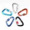 Carabiners 4Pcs Screw Lock D Shape Climbing Carabiner 12KN Multifunctional Fast Hanging Fixed Hook Outdoor EDC Buckles Dog Chain Keychain 230905