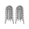 Boucles d'oreilles pendantes Vedawas couleur argent verre strass Long gland pour les femmes fête de mariée goutte brillant bijoux cadeaux