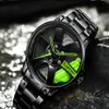 Groene Handen Uniek Ontwerp Quartz Horloge 40MM Diameter Wiel Stijl Heren Horloges Jongens Studenten Locomotief Creatieve Watches217s